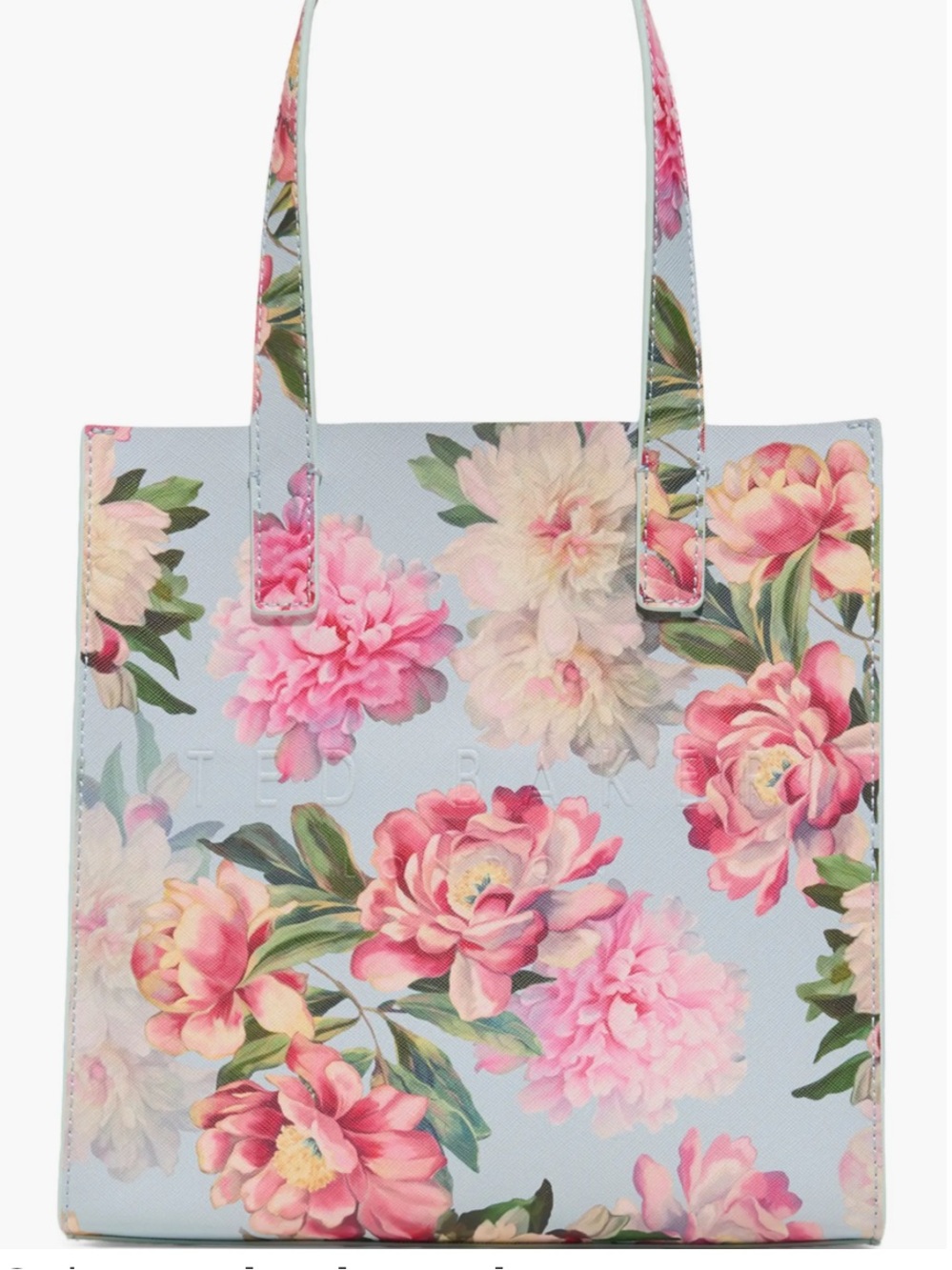 NEW🌸 Ted Baker London Small Seacon Floral Faux Leather Tote The Icon Bright Blue